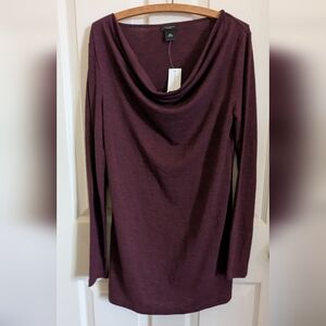 Brand New Ann Taylor Burgundy Long Sleeve Lightweight Top XS